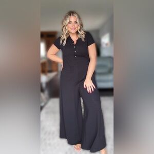 Black Striped Jumpsuit